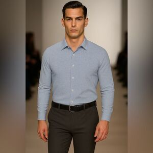 RHONE Icy Blue Dress Shirt XL Slim Fit